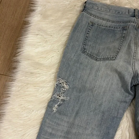 PacSun Boyfriend Jeans Light Wash Distressed Ripped Raw Hem Women's Size 28 - Picture 8 of 10